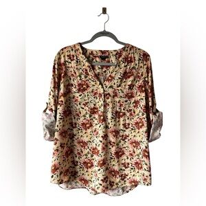 Torrid Women’s Harper Floral 1/4 Sleeve Blouse Size 1